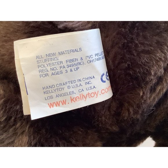 Kellytoy Brown Monkey Plush Stuffed Animal Lovey Soft Toy With Cream Bow - Picture 6 of 6